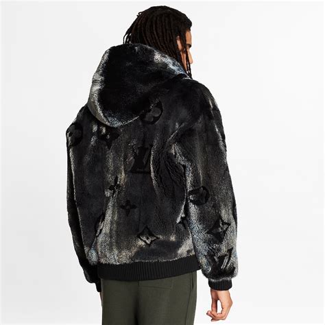 Monogram Mineral Mink Fur Zipped Hoodie 